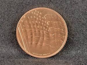 1oz .999 Copper Round American Flag