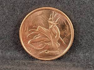 1oz .999 Copper Round Nordic Dragon
