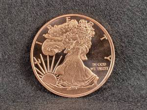 1oz .999 Copper Round Walking Liberty
