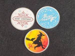 (3) 1oz .999 Fine Silver Rounds - Witch, Merry Christmas and Happy Anniversary