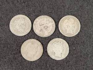 (5) Barber Dimes - 90% Silver