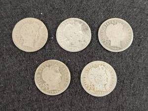 (5) Barber Dimes - 90% Silver