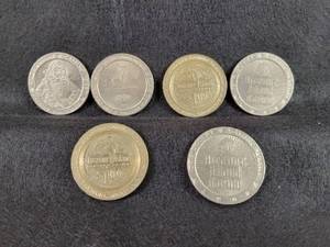 (6) Treasure Island Casino (Minnesota) Gaming Tokens