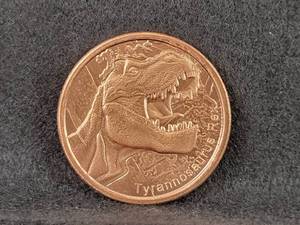 1oz .999 Copper Round T-REX