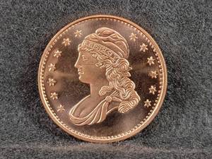 1oz .999 Copper Round Capped Bust