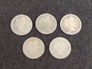 (5) Barber Dimes - 90% Silver