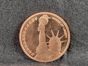 1oz .999 Copper Round Statue of Liberty
