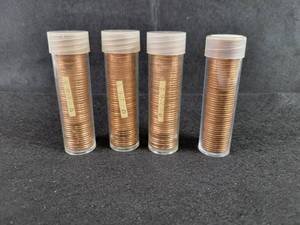 (4) Rolls of 50 Lincoln Cents - (3) 1970-D BU & (1) 1969-S AU