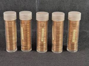 (5) Rolls of 50 1970-D BU Lincoln Cents
