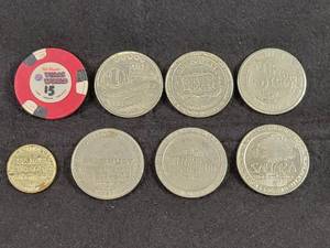 (8) Assorted Las Vegas Casino Tokens - Stardust, Golden Nugget, Sahara and More