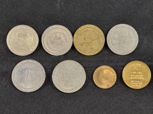 (8) Assorted Las Vegas Casino Tokens - Treasure Island, Rio, Sahara and More