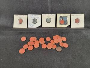 Lot of WW2 OPA Red and Blue Ration Tokens