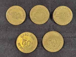 (5) Walter H. Strand VFW 50 Cent Trade Tokens - Mankato, MN