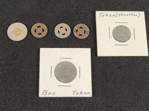 (6) Vintage Minneapolis, St. Paul, St. Cloud Bus  Street Car Fare Tokens