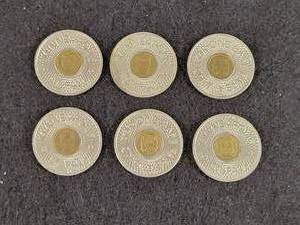 (6) Vintage Minneapolis - St. Paul Street Car Fare Tokens