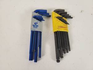 lot 562 image: Sets of Metric and Standard Allen Wrenches - Both Made in the USA