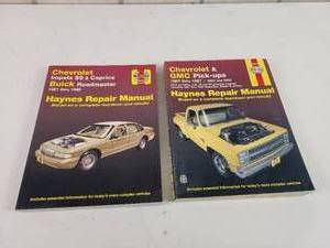 lot 607 image: (2) GM Haynes Manuals - 1967-1987 Chevrolet  GMC Pick-ups and 1991 to 1996 Impala  Buick