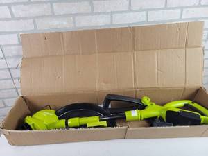 lot 637 image: SunJoe 24V Stringless Weed Trimmer - No Battery - NO SHIPPING