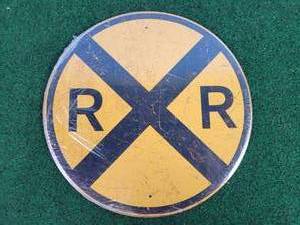 lot 378 image: New Railroad Crossing Aluminum Sign - 11.5 Diameter