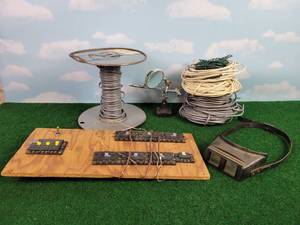 lot 403 image: Model Railroading Supplies - Magnifying Glass Set, Holder, Wire, and Switch Controls