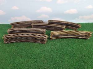 lot 417 image: (60) 9 Brass 18 Radius Curve HO Scale Track Sections