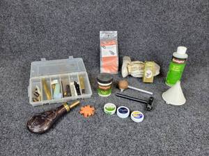 lot 3020 image: Lot of Muzzleloader Accessories and Cleaning Products - NO SHIPPING