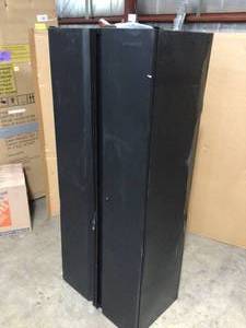 Husky Regular Duty Welded 24-Gauge Steel Freestanding Garage Cabinet in Black (31 in. W x 75 in. H x 20 in. D) damaged see pictures