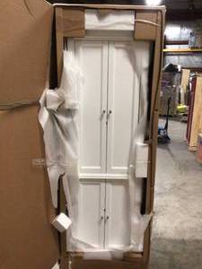 Home Decorators Collection Naples 24 in. W x 17 in. D x 74 in. H Bathroom Linen Cabinet in White