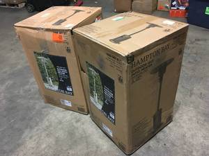 Lot of 2 Hampton Bay 48K BTU Stainless Steel Patio Heater with Wheels