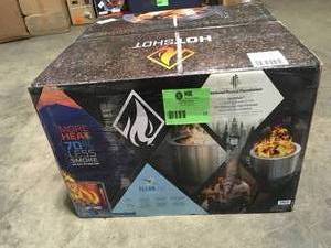 Hot Shot Homestead Low Smoke 25 in. Round Wood-Burning Fire Pit in Stainless Steel with Cover customer return see pictures