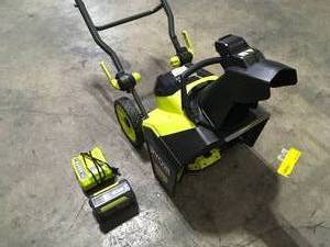 Ryobi 40v Single Stage Brushless Cordless Electric Snow Blower with 1  Battery and charger included see pictures