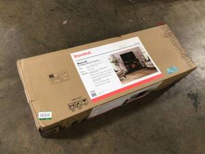 lot 25 image: StyleWell Wolcott 48 in. Freestanding Electric Fireplace TV Stand in Brown Oak Customer returns See Pics