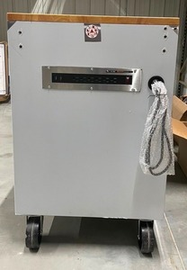 lot 23 image: 62 in. W x 24 in. D Standard Duty 14-Drawer Mobile Workbench Tool Chest with Solid Wood Top in Stainless Steel