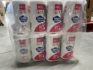 lot 35 image: White Cloud Toilet Paper  48 Rolls per pack, 3 Ply
