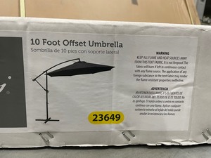 lot 58 image: New Belavi 10ft Offset Patio Umbrella