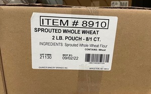 lot 66 image: 1 case Sprouted Whole Grain Wheat Flour  16lbs per case