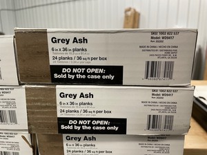 lot 93 image: 10 case Traffic Master Grey Ash 6 in. x 36 in. Peel and Stick Vinyl Plank (36 sq. ft.  case)