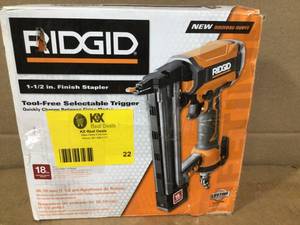 RIDGIDPneumatic 18-Gauge 1-12 in. Finish Stapler, open box customer return