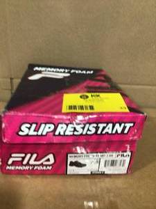 Fila Womens Memory Fresh Start 2 Slip Resistant Athletic Shoes - Soft Toe - BLACK Size 7.5(M)