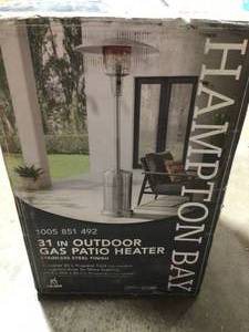Hampton Bay 48000 BTU Stainless Steel Patio Heater not used customer return see pictures