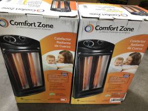 Lot of 2 Comfort Zone Radiant Heaters open box customer returns