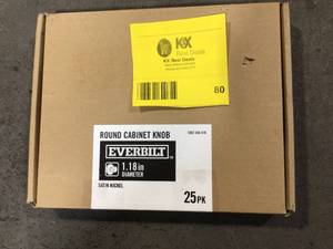 Everbilt 25 pk satin nickel round cabinet knob