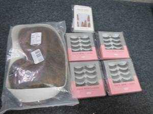 Wig, 4 pks Eye Lashes, Nails...