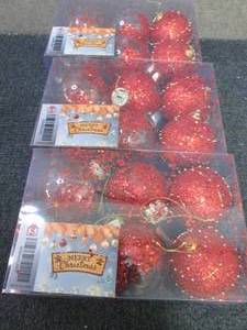 3- 6pks Red Christmas Ornaments...