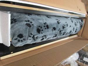 raised wooden pet bed open box...