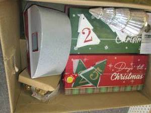 box of christmas items ...