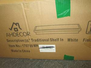 36 inch white deep floating shelf ...