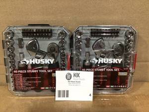 lot 4 image: Lot of 2 Husky 46 PC Stubby Tool Sets