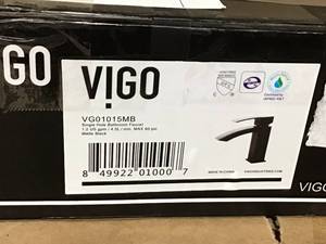 lot 31 image: VIGO Satro Single-Handle Single Hole Bathroom Faucet in Matte Black