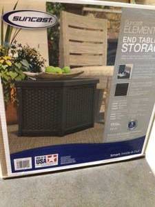 lot 74 image: Suncast End Table with Storage not used